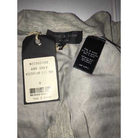 RAG & BONE Sweater Womens Size Medium Wool Silk WILTSHIRE V neck TOP M quiet lux - Picture 8 of 8